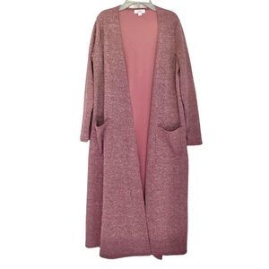 NEW LuLaRoe Women’s Medium Sarah Dusty Rose Pink Open Front Long Duster Cardigan